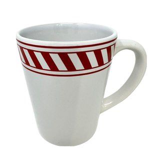 DesignPac Gifts LLC Coffee Mug Cup Red And White Stripe Design 10oz 4 Inch Tall